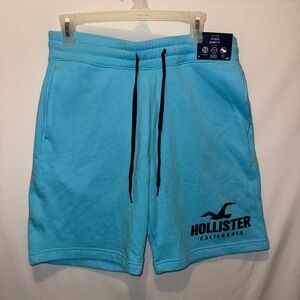 Hollister Sweat Shorts Unisex Sz M Blue Lace Up Pockets Casual Wear New